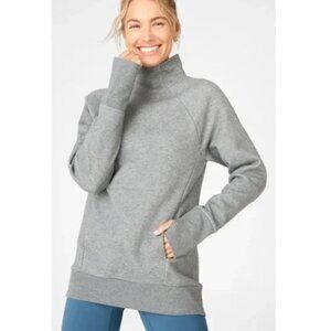 Fabletics Gray Zaylee Funnel Neck Tunic Sweatshirt  - Ladies L